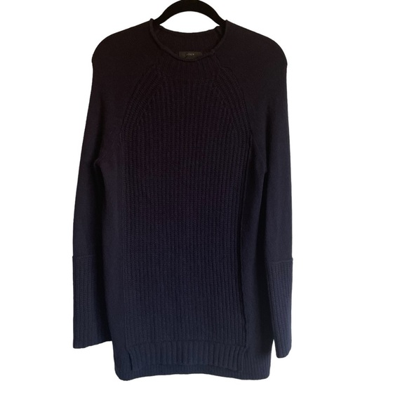 J Crew Wool Mockneck Tunic Sweater Navy Style H4391 - Picture 7 of 14